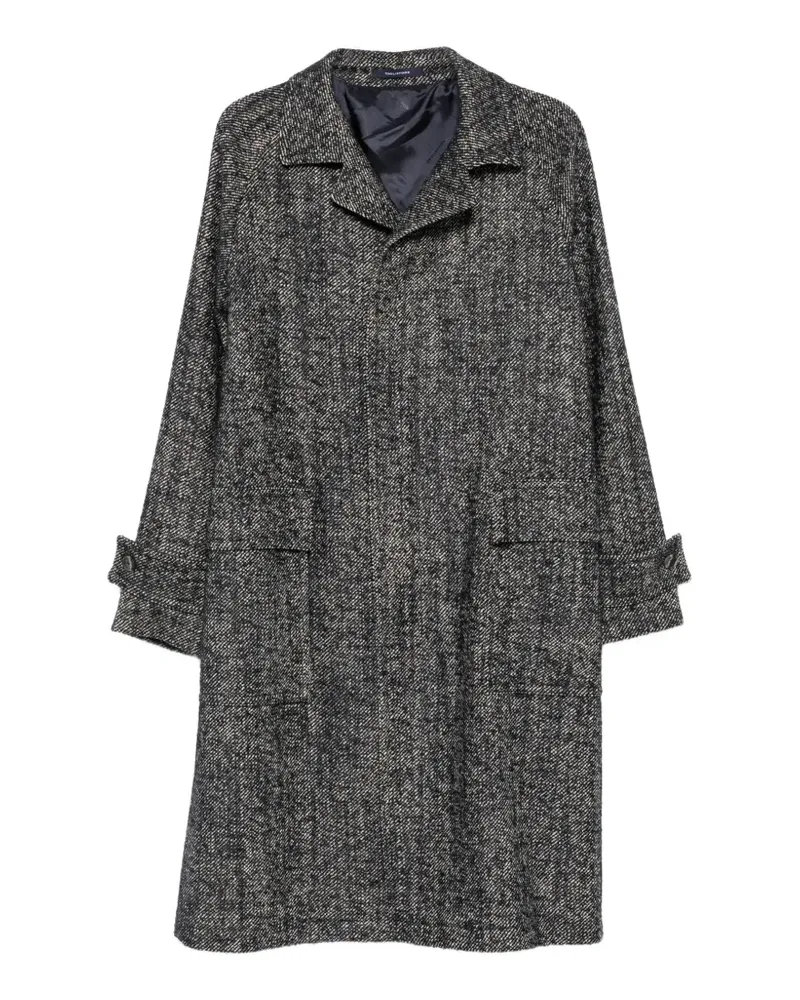Tagliatore herringbone-pattern button-fastening coat - Blau Blau