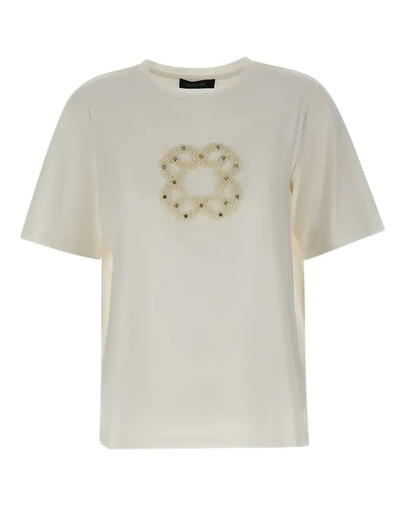Elena Mirò T-Shirt mit Strass - Nude Nude