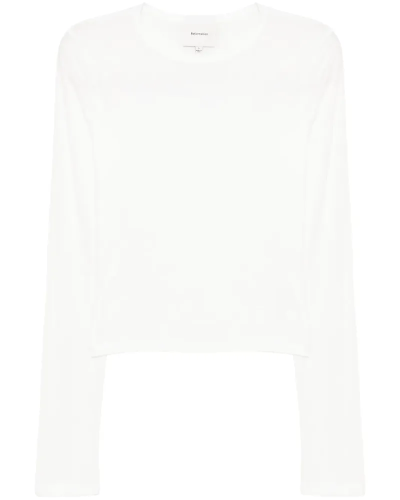 Reformation Ezra T-Shirt - Weiß Weiß