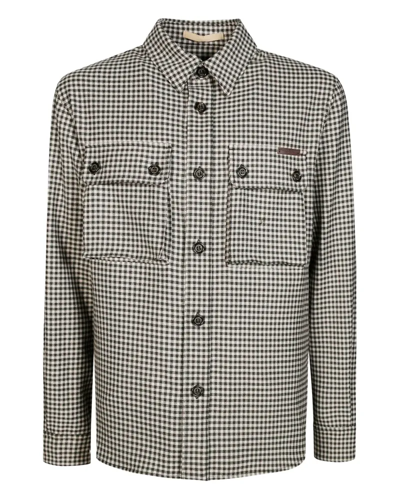 Paolo Pecora Milano checked shirt jacket - Schwarz Schwarz