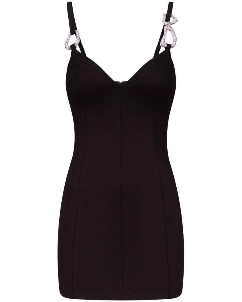 Area Minikleid mit Kristallgliedern - Schwarz Schwarz