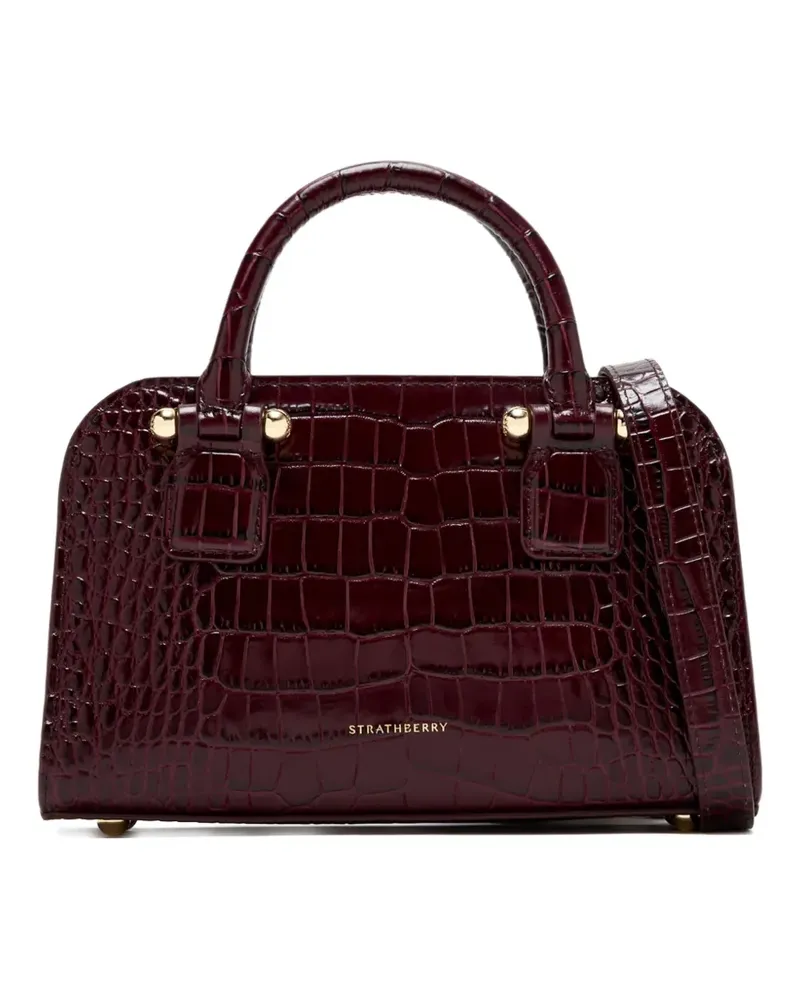 Strathberry Kleine Tote Bag mit Kroko-Effekt - Rot Rot