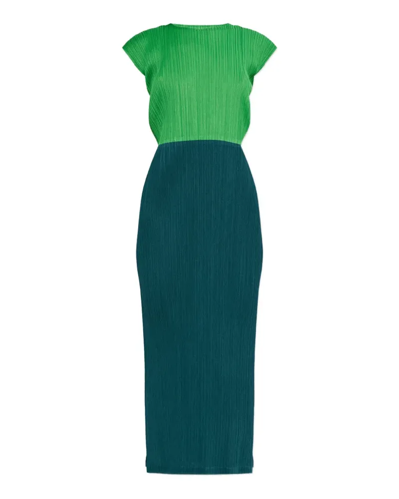 Issey Miyake Swing colour-block midi dress - Grün Grün