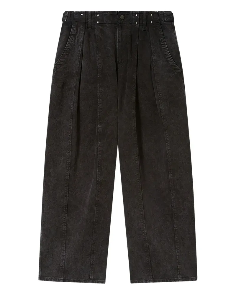 Isabel Marant x Ireme gerade Hose mit Nieten - Schwarz Schwarz