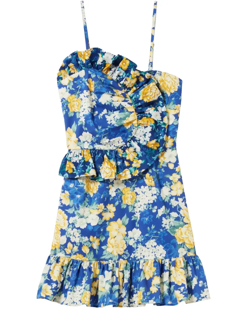 Claudie Pierlot Minikleid mit Blumen-Print - Blau Blau