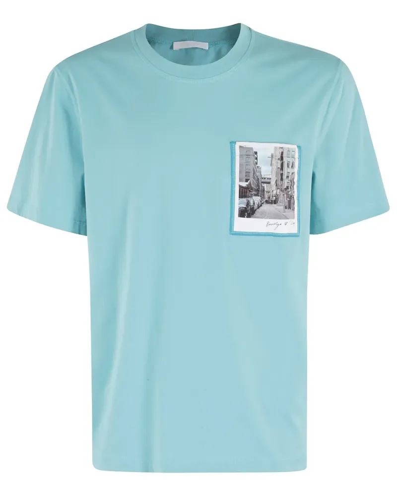 Helmut Lang T-Shirt mit grafischem Print - Blau Blau