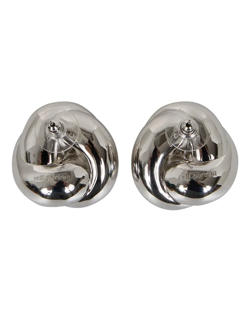 Self-Portrait knot-detail earrings - Silber Silber