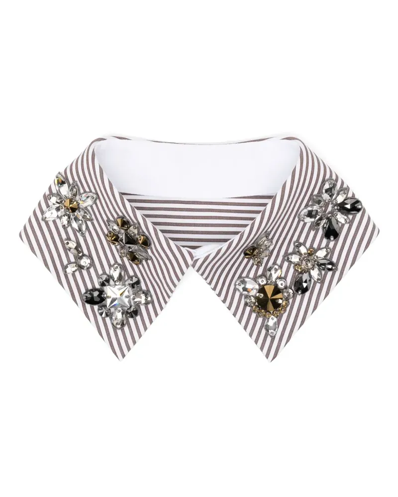 Dice Kayek Haarband in Schleifenform mit Kristallen - Braun Braun