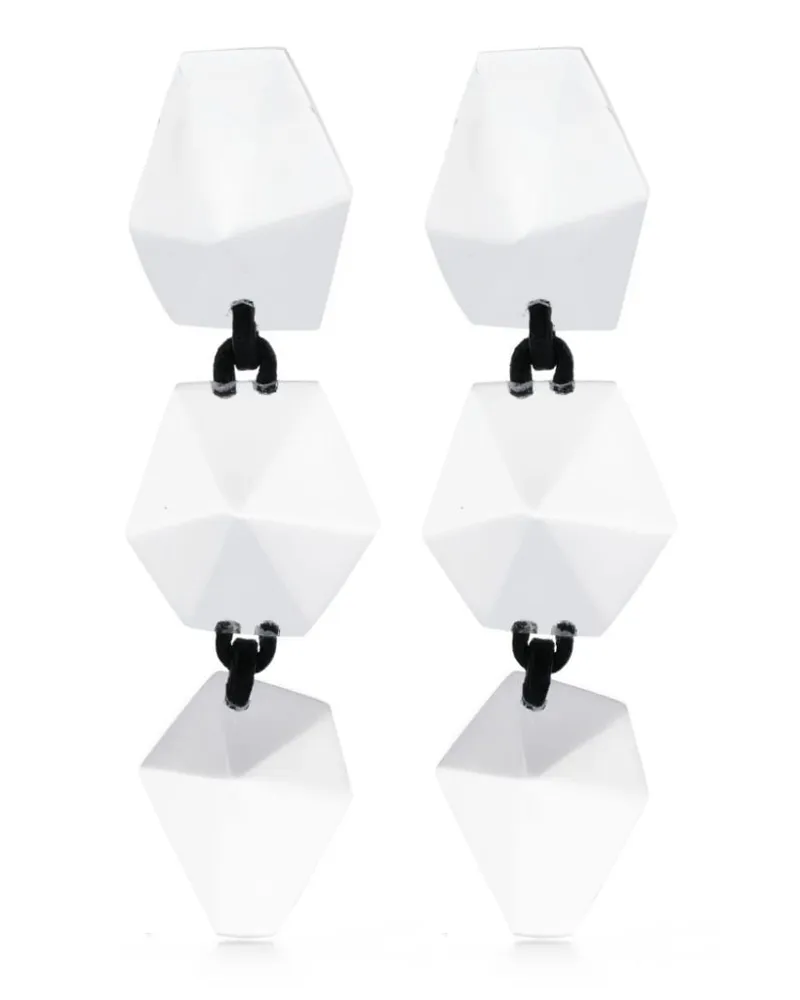 Monies Lumen Ohrringe mit transparentem Design - Weiß Weiß