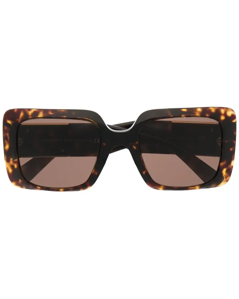 Versace Eckige Sonnenbrille in Schildpattoptik - Braun Braun