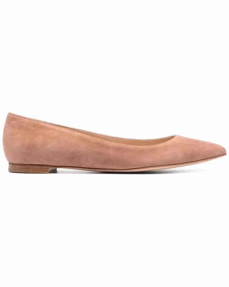 Gianvito Rossi Spitze Ballerinas aus Wildleder - Nude Nude