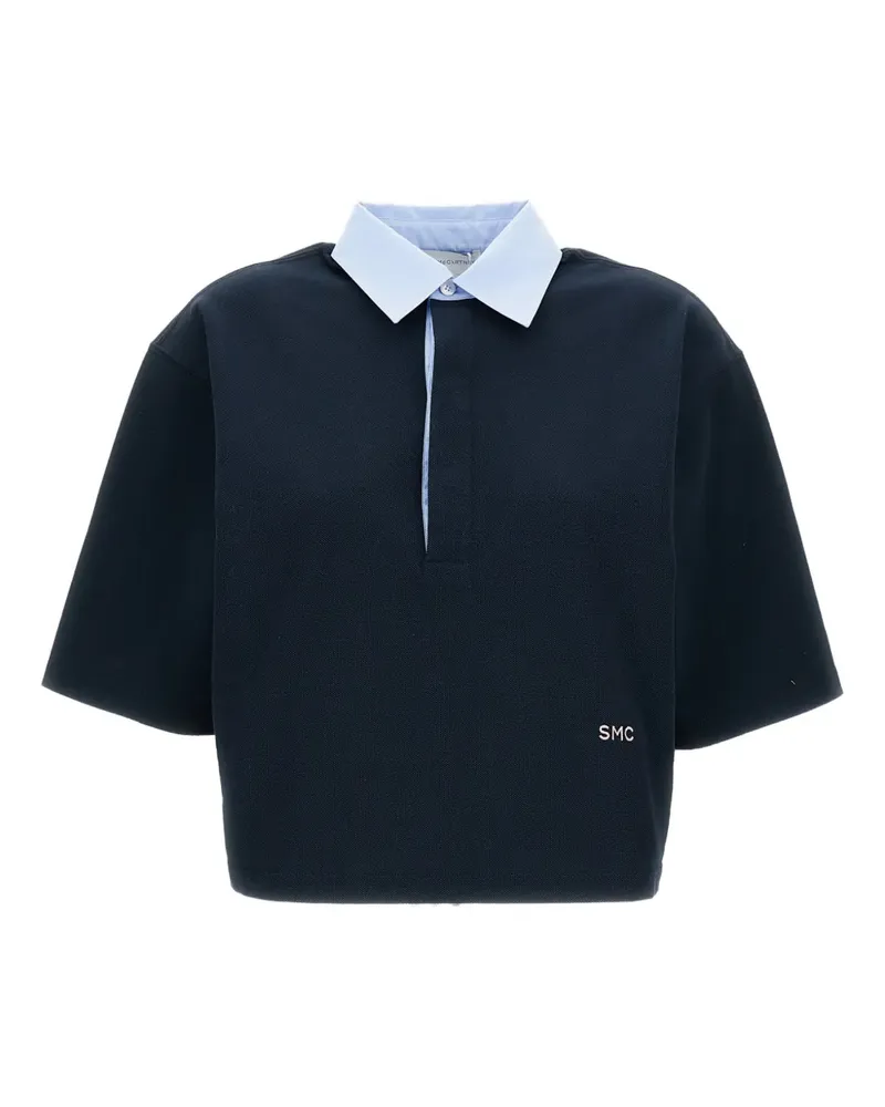 Stella McCartney cropped polo shirt - Blau Blau