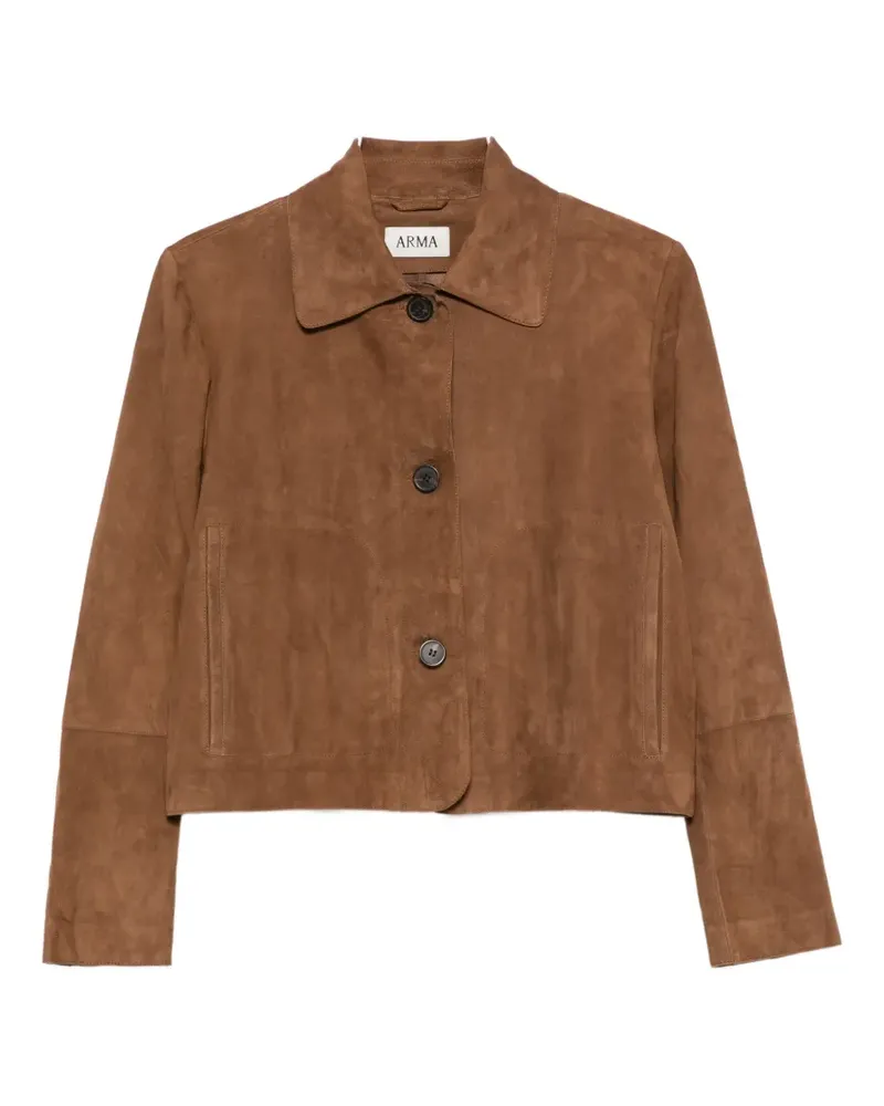 Arma suede button-front jacket - Braun Braun