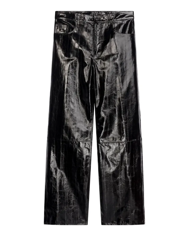 Dries van Noten Lockere Lederhose - Schwarz Schwarz