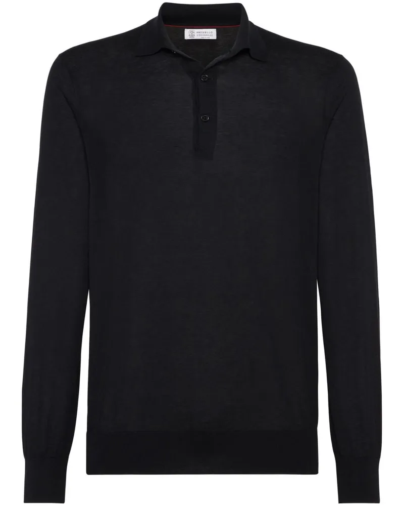 Brunello Cucinelli Klassisches Poloshirt - Schwarz Schwarz
