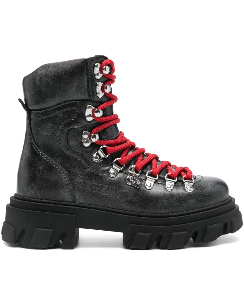 Ganni Schnürstiefel mit Profilsohle - Braun Braun