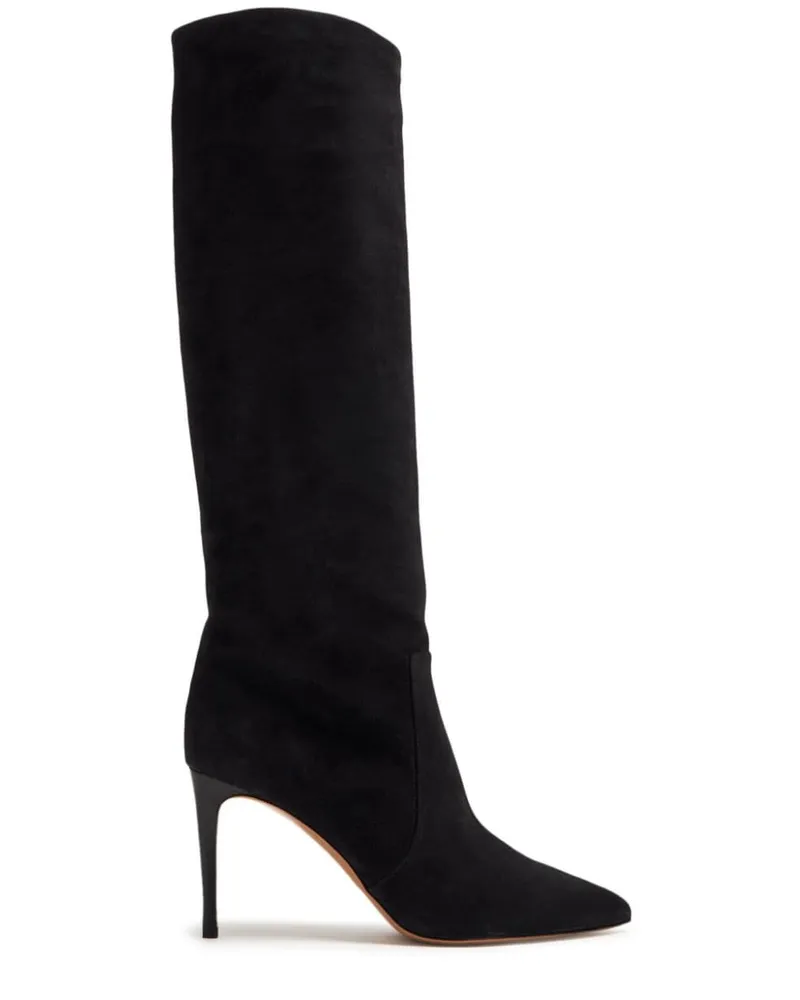 Paris Texas Spitze Reverse Stiefel 85mm - Schwarz Schwarz