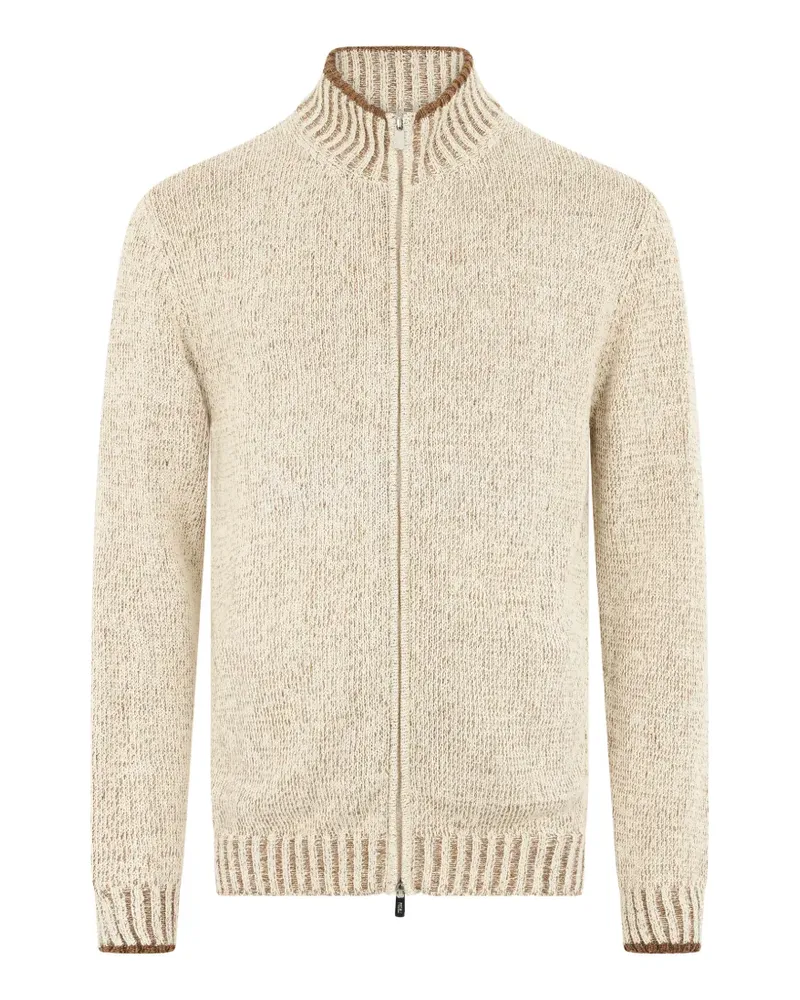 Fedeli zip-up high-neck cardigan - Nude Nude