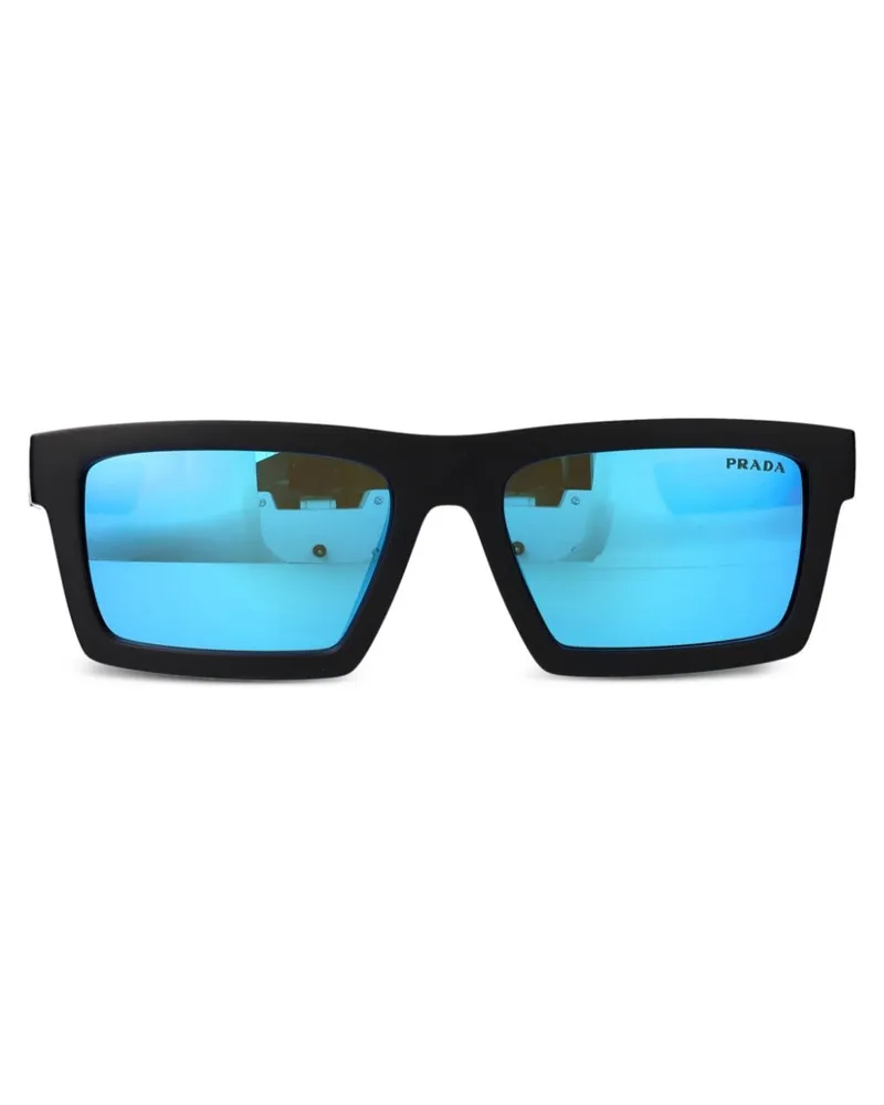 Prada Sonnenbrille mit eckigem Gestell - Schwarz Schwarz
