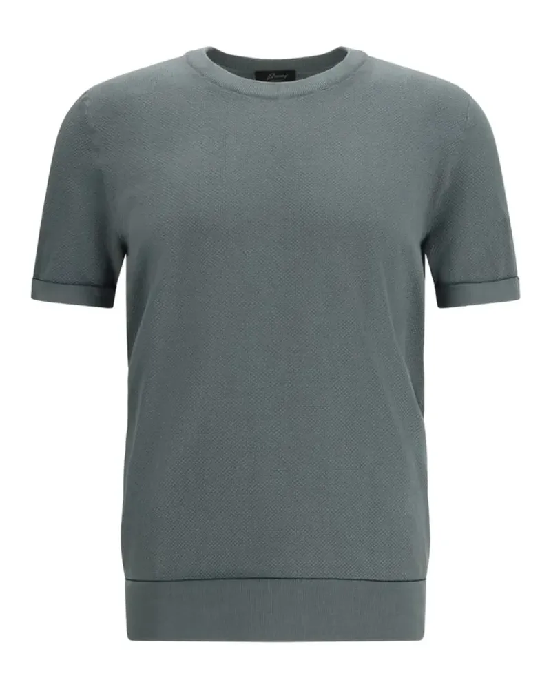 Brioni waffle-knit cotton T-shirt - Grün Grün