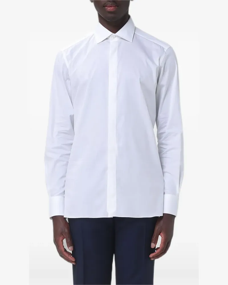 Ermenegildo Zegna Popeline-Hemd aus Stretch - Weiß Weiß