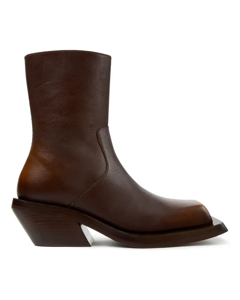 Camper Quetal Stiefeletten mit quadratischer Kappe - Braun Braun