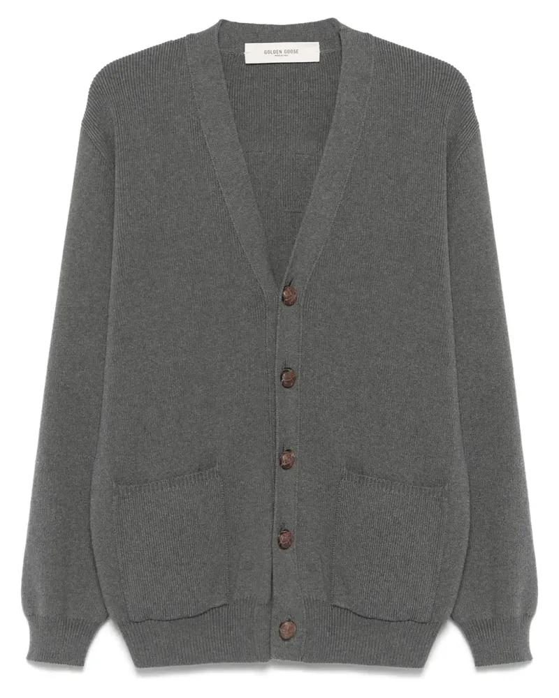 Golden Goose Cardigan mit Logo-Applikation Grau