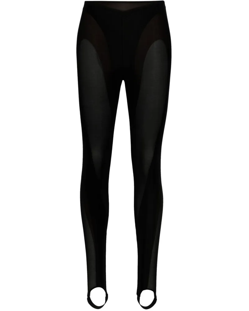 Thierry Mugler Leggings mit Mesh-Detail - Schwarz Schwarz