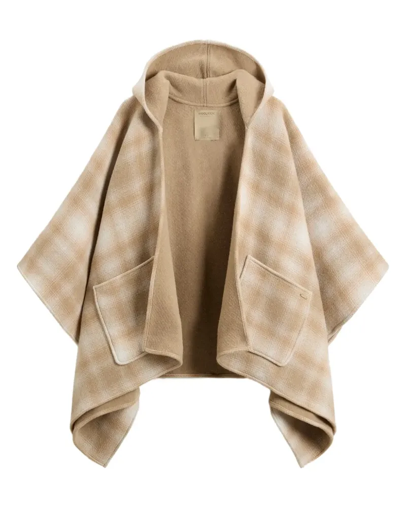 Woolrich Kariertes Cape mit Kapuze - Nude Nude