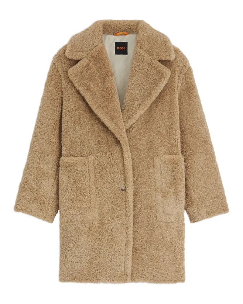 HUGO BOSS Mantel aus Faux Fur - Nude Nude