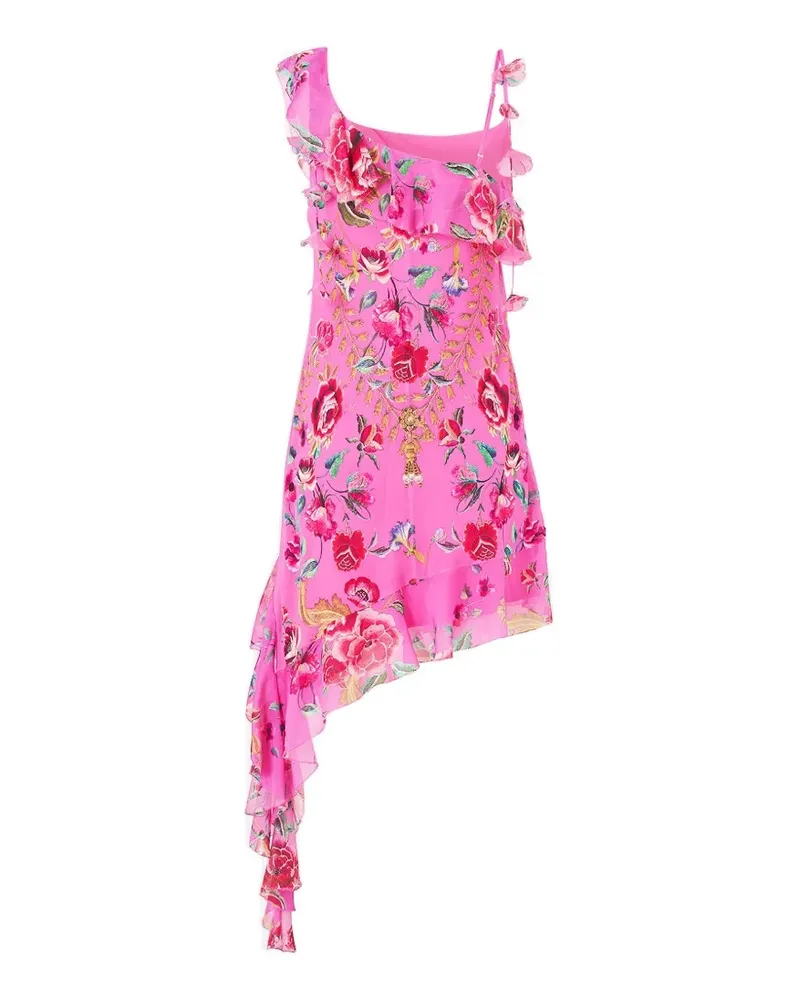 Camilla Asymmetrisches Minikleid mit Rüschen - Rosa Rosa