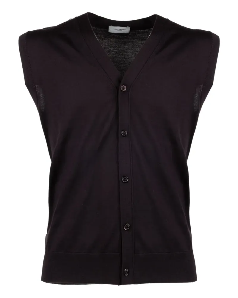 Paolo Pecora Milano button sleeveless vest - Braun Braun