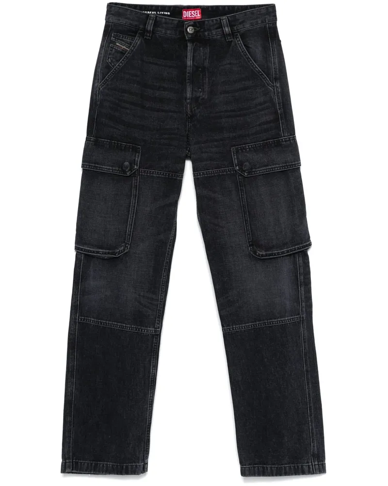 Diesel D-Pot-Cargo Jeans - Schwarz Schwarz