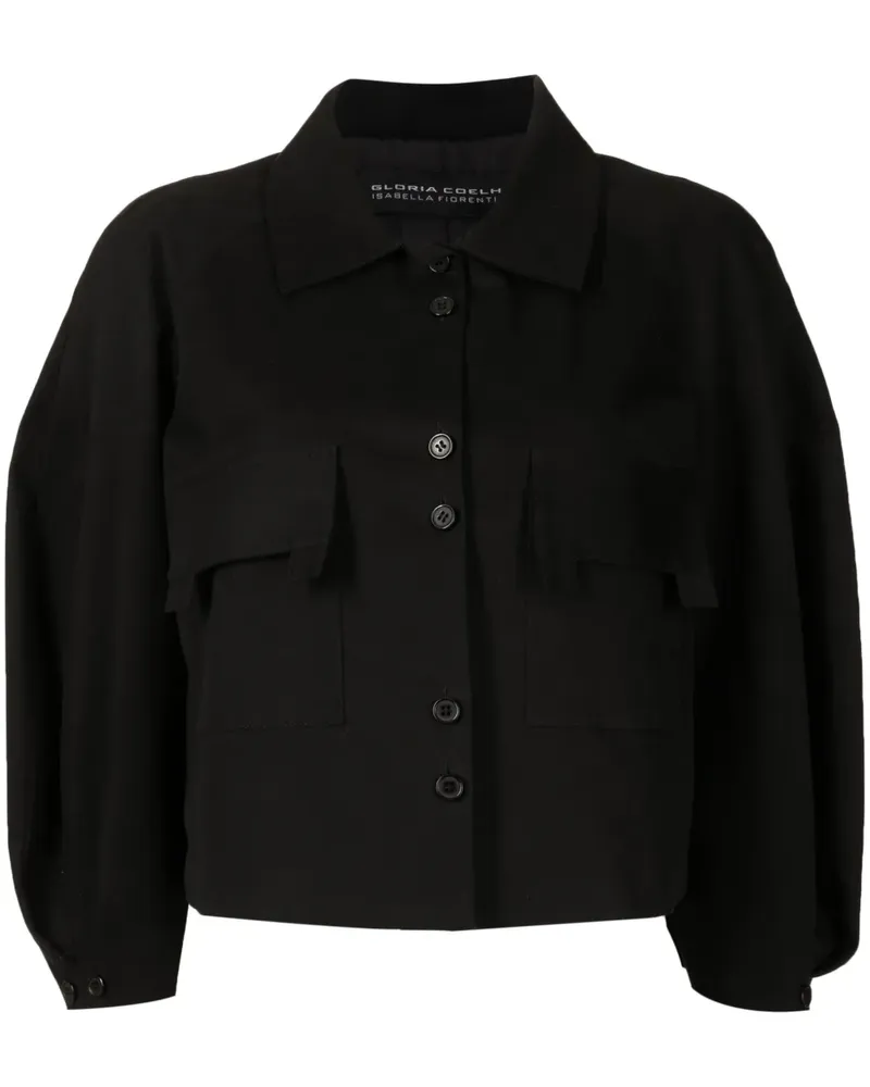 Gloria Coelho x Isabella Fiorentino Cropped-Hemdjacke - Schwarz Schwarz