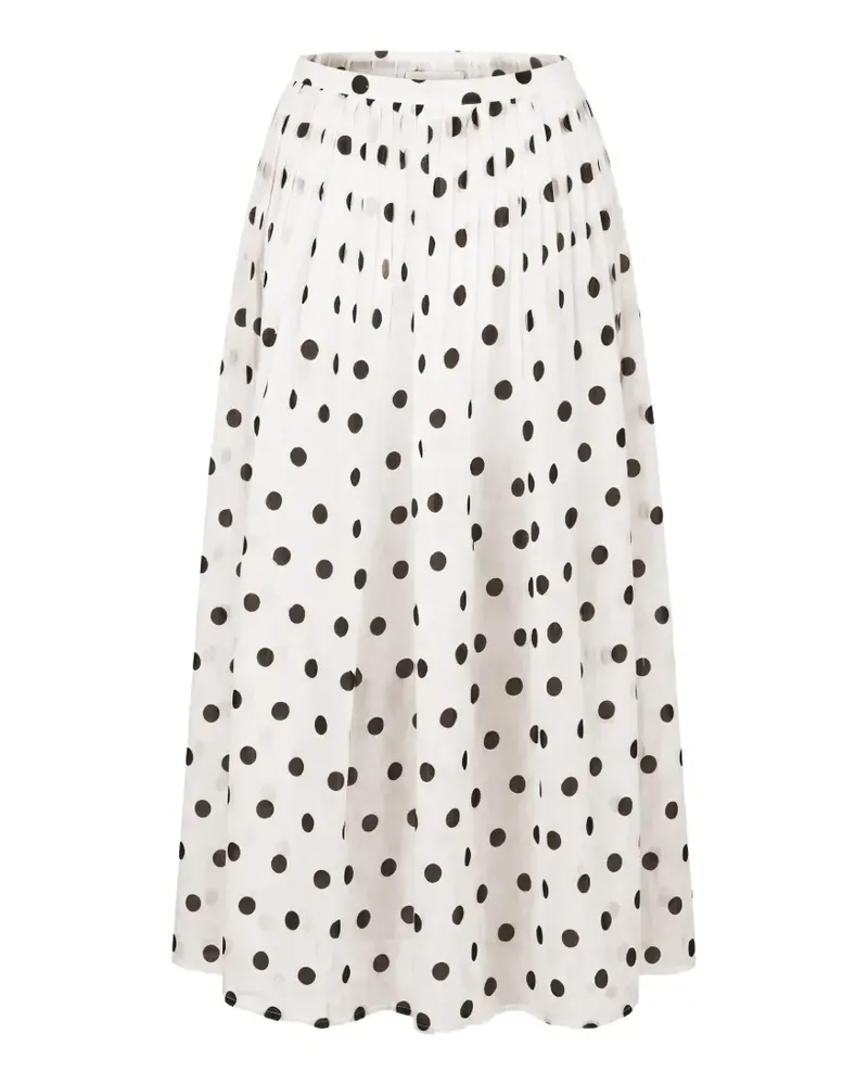 NICHOLAS Marit midi skirt w/ pleated waist - Weiß Weiß