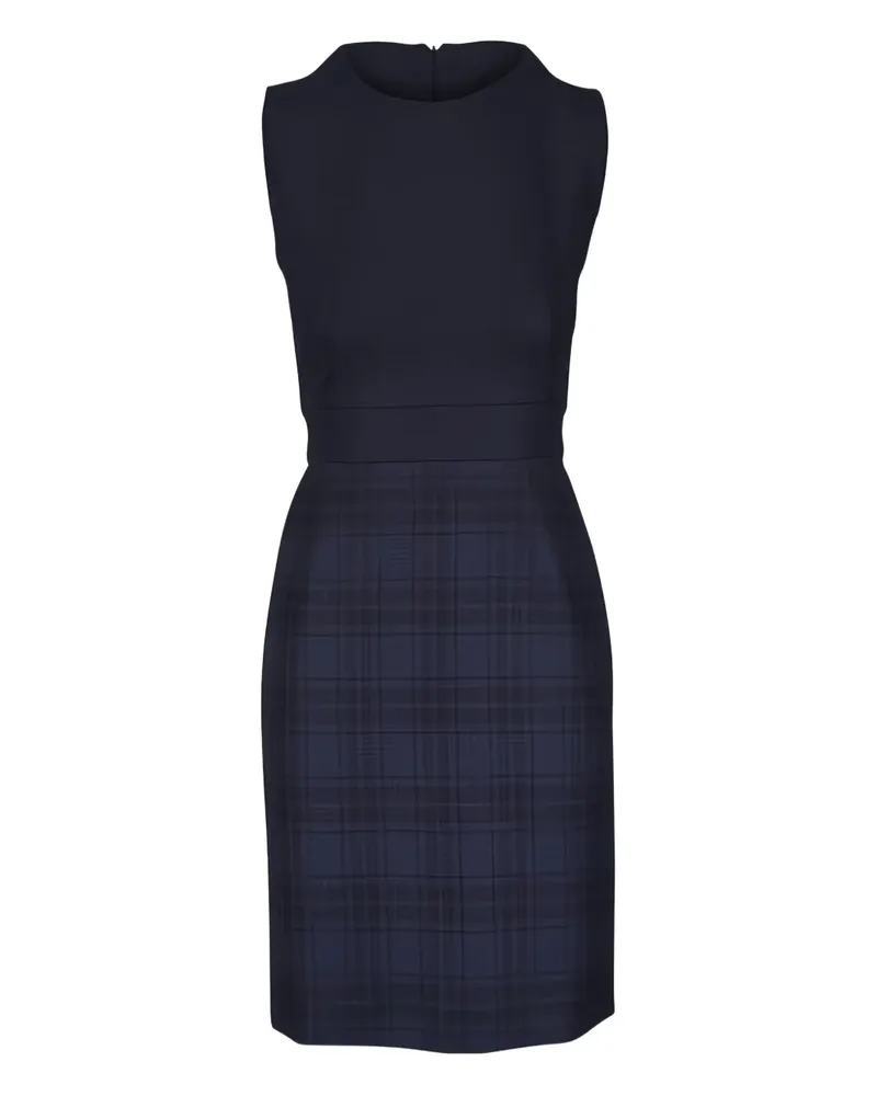 Akris check sleeveless mini dress - Blau Blau