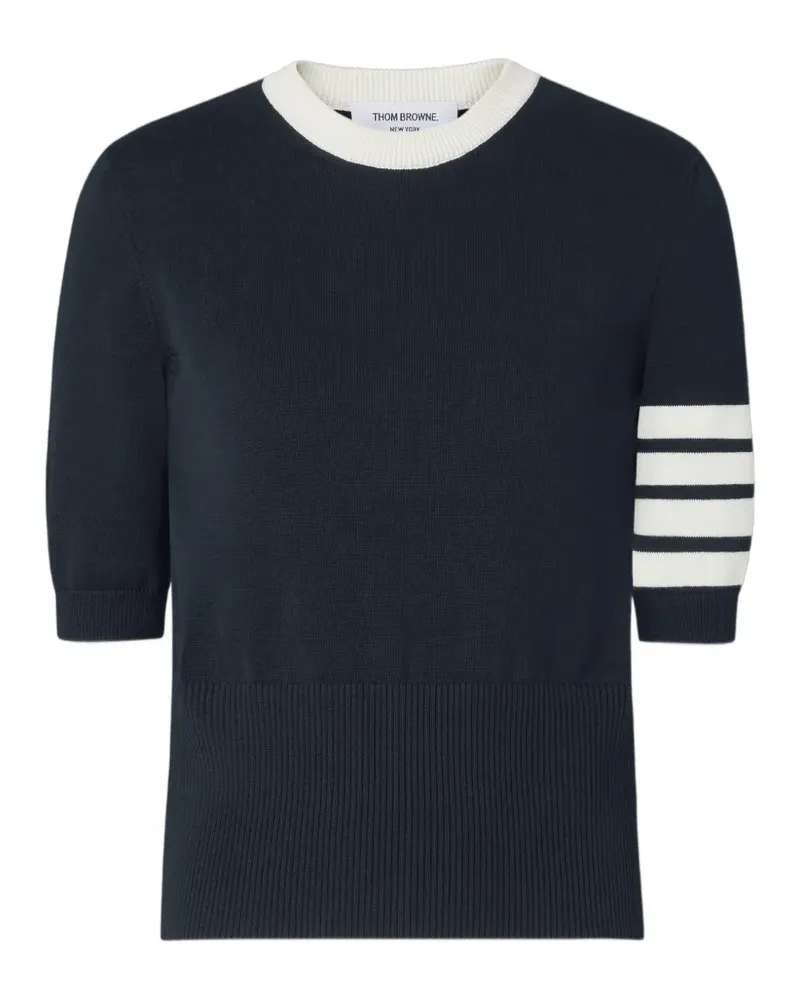 Thom Browne Gestricktes Hector Intarsien-T-Shirt - Blau Blau