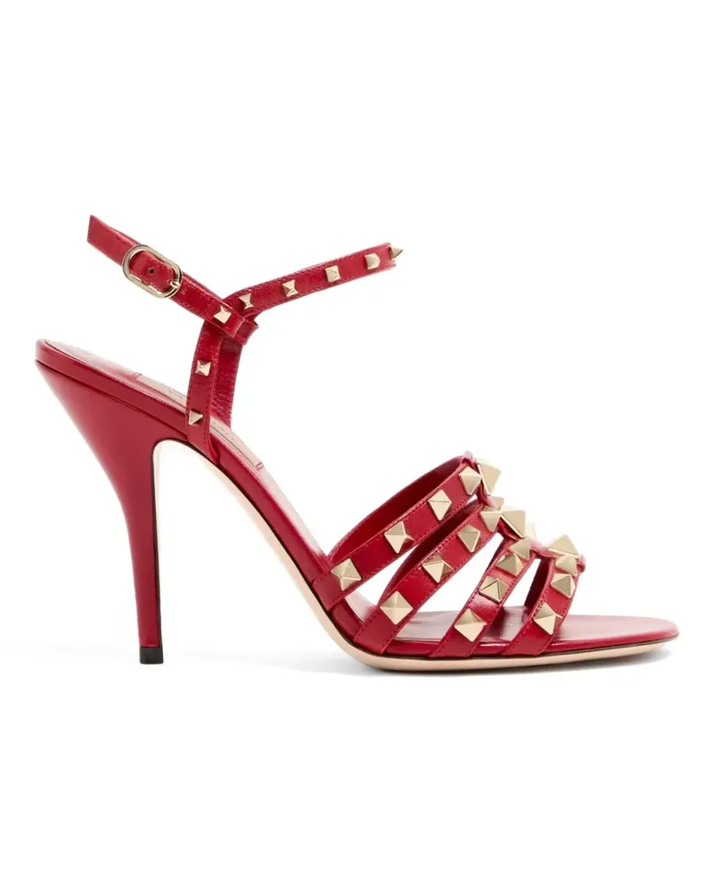 Valentino Garavani Rockstud Sandalen aus Ziegenleder 100mm - Rot Rot