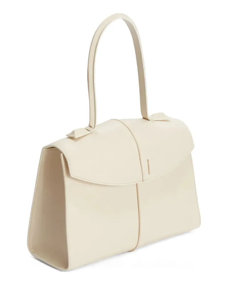 Jil Sander Mittelgroße Linea Tote Bag aus Leder - Nude Nude