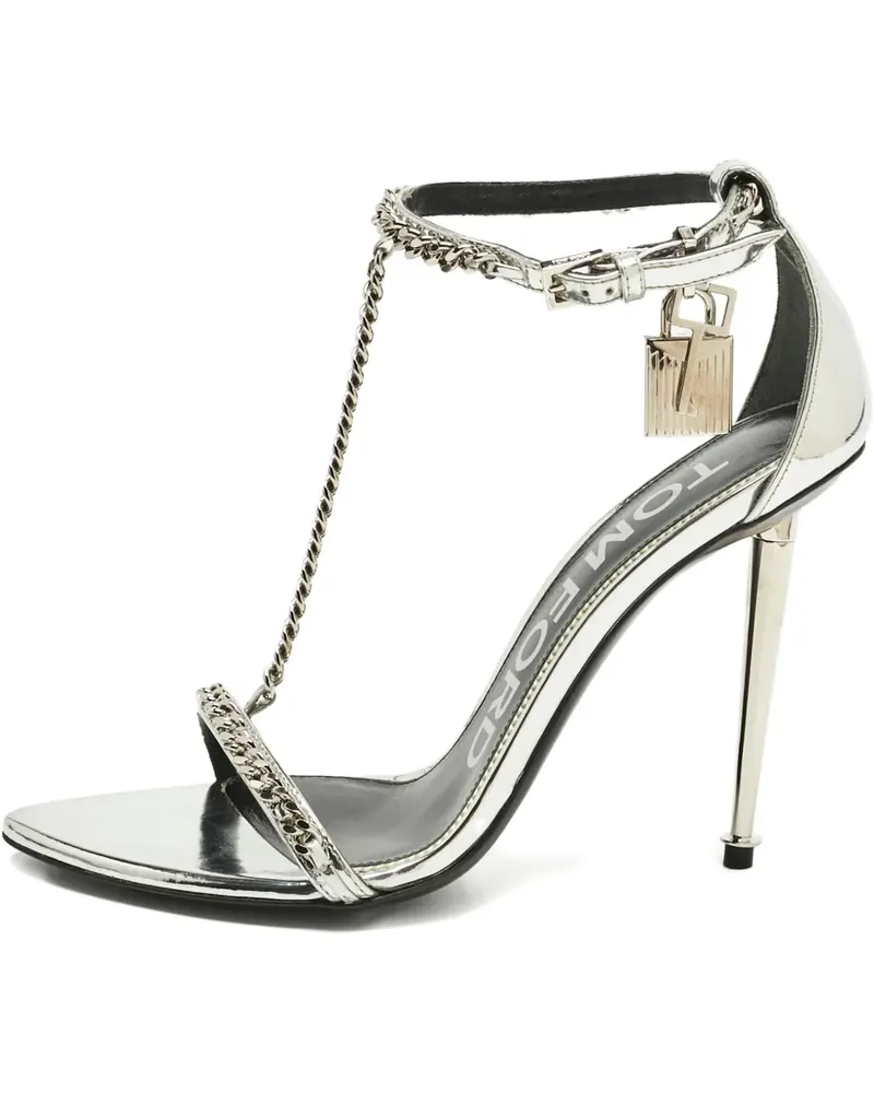 Tom Ford padlock chain-embellished sandals - Silber Silber