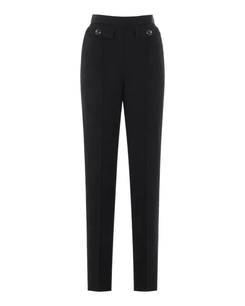Elisabetta Franchi logo-button pocket-detail trousers - Schwarz Schwarz