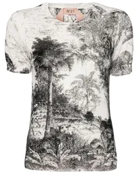 N° 21 T-Shirt mit Landschafts-Print Weiß