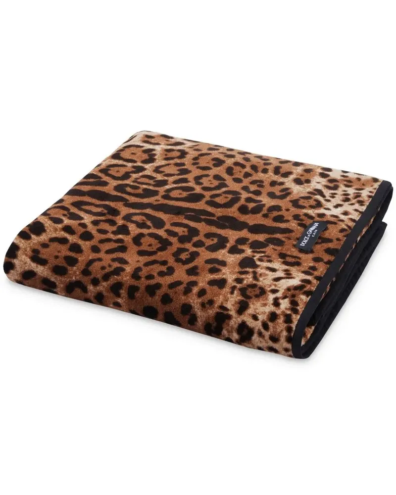 Dolce & Gabbana Badetuch mit Leoparden-Print - Braun Braun