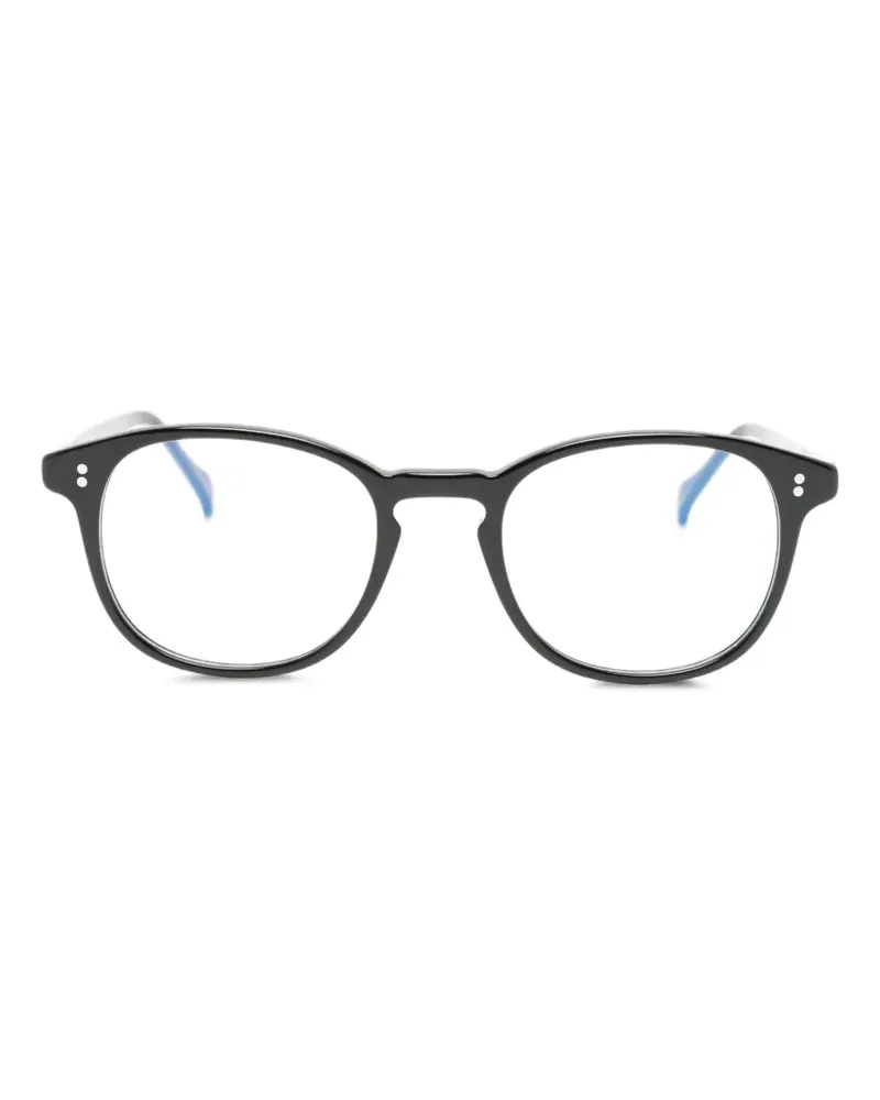 Lesca Brille mit rundem Gestell - Schwarz Schwarz