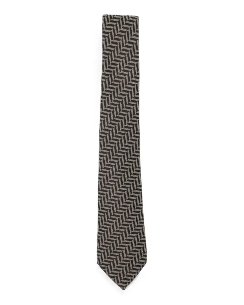Giorgio Armani Seidenkrawatte mit Zickzackmuster - Grau Grau