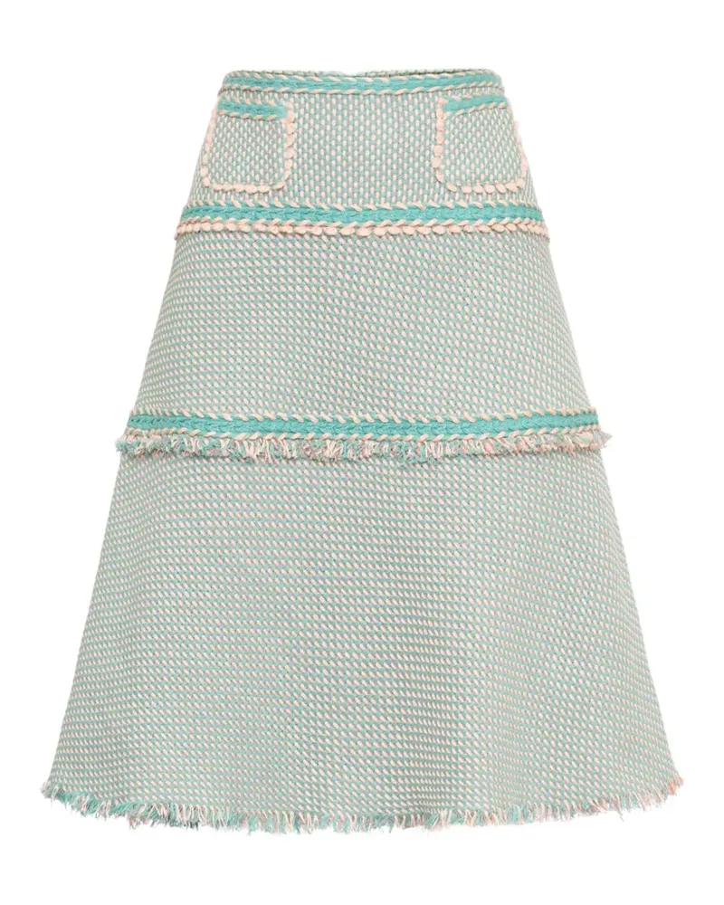 Maison Common bouclé frayed-edge skirt - Grün Grün