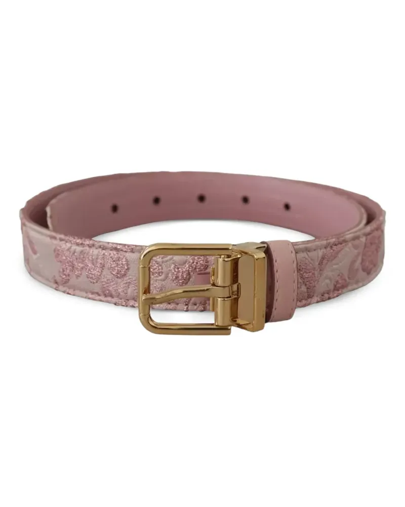 Dolce & Gabbana Bestickter Jacquard-Gürtel - Rosa Rosa