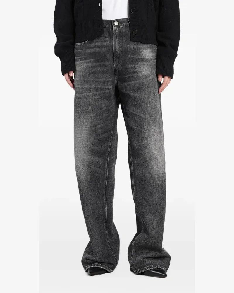 Haikure Bonnie Jeans mit weitem Bein - Schwarz Schwarz