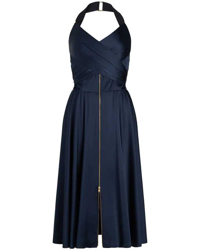Patou Midikleid aus Satin - Blau Blau