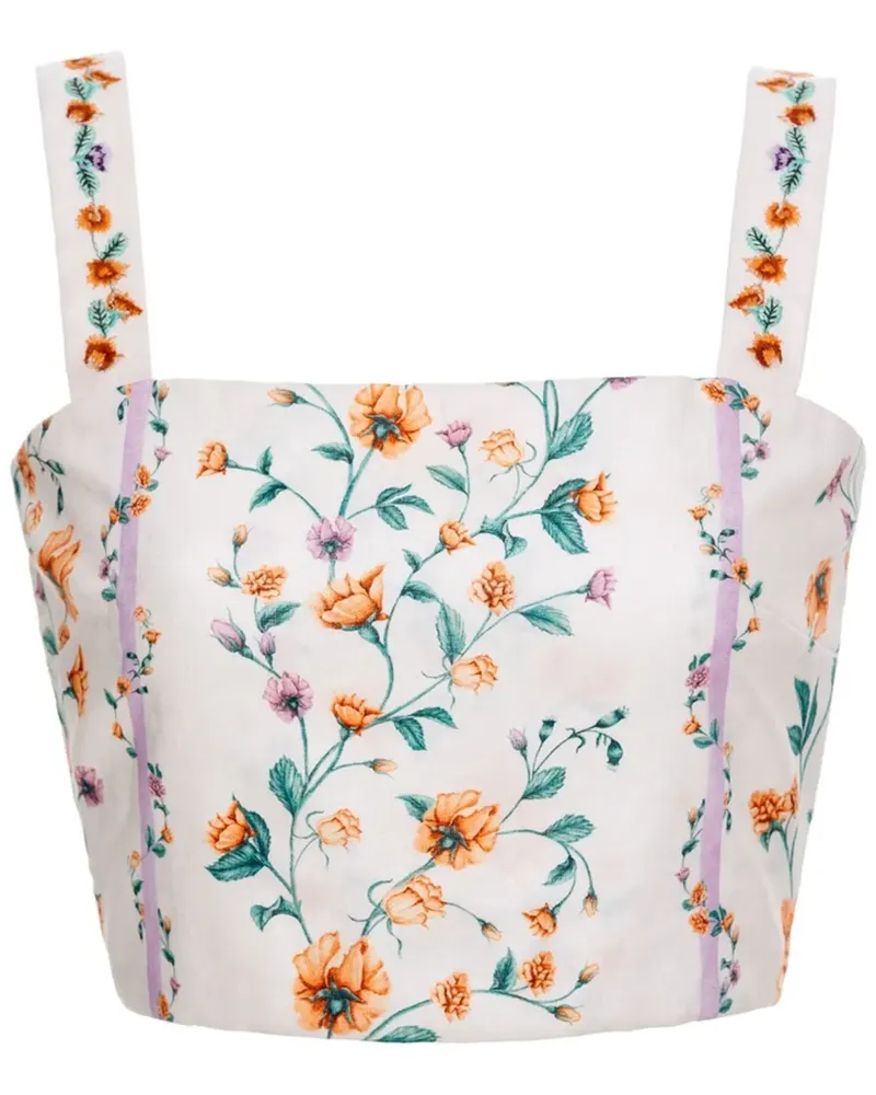 AGUA BENDITA Luciana Chineses Cropped-Top - Weiß Weiß